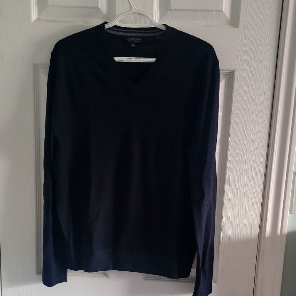 Men's Black V-Neck Sweater